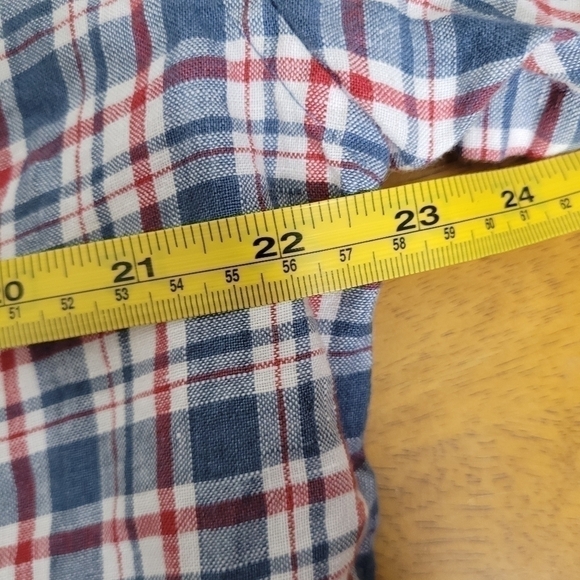 J.Crew Short Sleeve Délavé Irish Linen Shirt Morton Plaid Men's Large - Picture 9 of 9